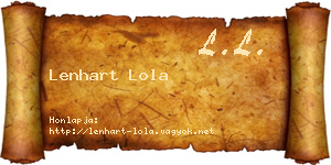 Lenhart Lola névjegykártya